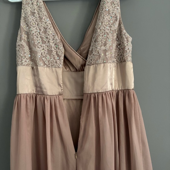 R&M Richards Size 6 Tan Sparkly Prom Dress - Picture 8 of 15